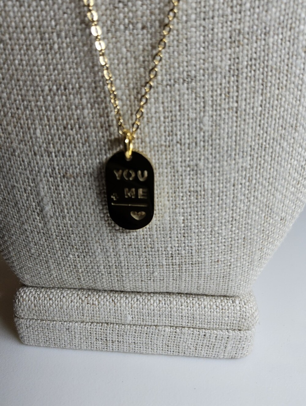 NWOT Plunder Fashion Jewelry Gold-Tone 'You + Me' Pendant Necklace - Picture 3 of 6